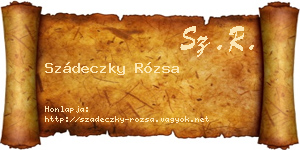 Szádeczky Rózsa névjegykártya
