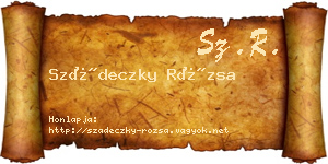 Szádeczky Rózsa névjegykártya