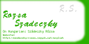 rozsa szadeczky business card